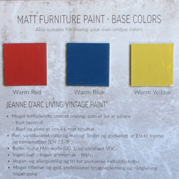Kalkkimaali Vintage Paint perus värisävyt, punainen sininen keltainen